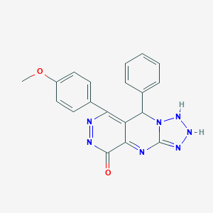 molecular formula C19H15N7O2 B265800 10-(4-methoxyphenyl)-8-phenyl-2,4,5,6,7,11,12-heptazatricyclo[7.4.0.03,7]trideca-1,3,9,11-tetraen-13-one 