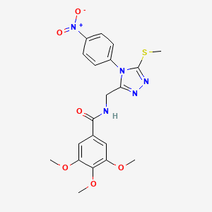 molecular formula C20H21N5O6S B2658001 3,4,5-三甲氧基-N-[[5-甲基硫代-4-(4-硝基苯基)-1,2,4-三唑-3-基]甲基]苯甲酰胺 CAS No. 389071-35-6