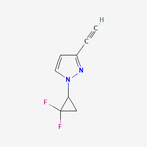 molecular formula C8H6F2N2 B2658003 1-(2,2-Difluorocyclopropyl)-3-ethynylpyrazole CAS No. 2378503-82-1