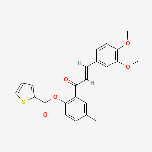 (E)-2-(3-(3,4-dimethoxyphenyl)acryloyl)-4-methylphenyl thiophene-2-carboxylate