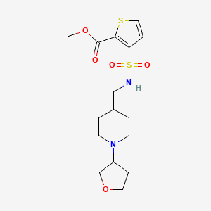 molecular formula C16H24N2O5S2 B2658008 methyl 3-(N-((1-(tetrahydrofuran-3-yl)piperidin-4-yl)methyl)sulfamoyl)thiophene-2-carboxylate CAS No. 2034303-68-7