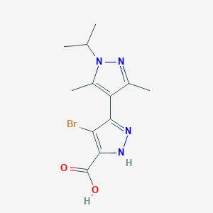 molecular formula C12H15BrN4O2 B2658010 4-溴-1'-异丙基-3',5'-二甲基-1H,1'H-[3,4'-联吡唑]-5-羧酸 CAS No. 1491131-86-2