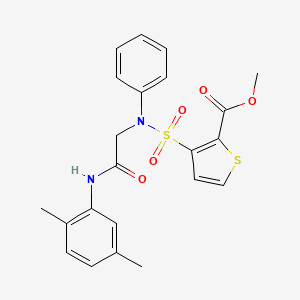 molecular formula C22H22N2O5S2 B2658011 Methyl 3-[{2-[(2,5-dimethylphenyl)amino]-2-oxoethyl}(phenyl)sulfamoyl]thiophene-2-carboxylate CAS No. 895264-28-5