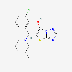 molecular formula C19H23ClN4OS B2658013 5-((3-Chlorophenyl)(3,5-dimethylpiperidin-1-yl)methyl)-2-methylthiazolo[3,2-b][1,2,4]triazol-6-ol CAS No. 1008248-36-9