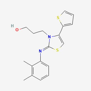 (Z)-3-(2-((2,3-dimethylphenyl)imino)-4-(thiophen-2-yl)thiazol-3(2H)-yl)propan-1-ol