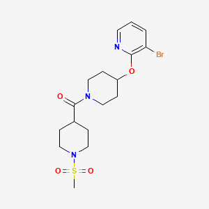 molecular formula C17H24BrN3O4S B2658019 (4-((3-Bromopyridin-2-yl)oxy)piperidin-1-yl)(1-(methylsulfonyl)piperidin-4-yl)methanone CAS No. 1448037-52-2