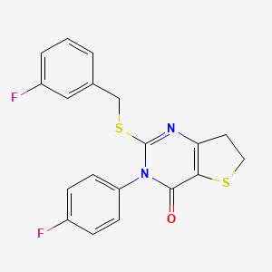 2-((3-fluorobenzyl)thio)-3-(4-fluorophenyl)-6,7-dihydrothieno[3,2-d]pyrimidin-4(3H)-one