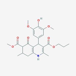 6-Methyl 3-propyl 4-(4-hydroxy-3,5-dimethoxyphenyl)-2,7-dimethyl-5-oxo-1,4,5,6,7,8-hexahydroquinoline-3,6-dicarboxylate