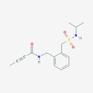 molecular formula C15H20N2O3S B2658026 N-[[2-(Propan-2-ylsulfamoylmethyl)phenyl]methyl]but-2-ynamide CAS No. 2411277-18-2