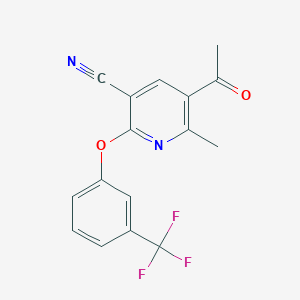 5-Acetyl-6-methyl-2-[3-(trifluoromethyl)phenoxy]nicotinonitrile