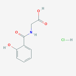 molecular formula C9H10ClNO4 B2658033 2-{[Hydroxy(6-oxocyclohexa-2,4-dien-1-ylidene)methyl]amino}acetic acid hydrochloride CAS No. 2260936-48-7