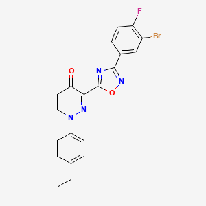 molecular formula C20H14BrFN4O2 B2658034 3-(3-(3-bromo-4-fluorophenyl)-1,2,4-oxadiazol-5-yl)-1-(4-ethylphenyl)pyridazin-4(1H)-one CAS No. 1251613-40-7
