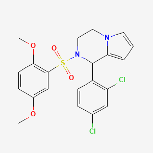 molecular formula C21H20Cl2N2O4S B2658048 1-(2,4-Dichlorophenyl)-2-((2,5-dimethoxyphenyl)sulfonyl)-1,2,3,4-tetrahydropyrrolo[1,2-a]pyrazine CAS No. 900011-38-3