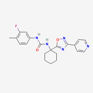 molecular formula C21H22FN5O2 B2658051 1-(3-Fluoro-4-methylphenyl)-3-{1-[3-(pyridin-4-yl)-1,2,4-oxadiazol-5-yl]cyclohexyl}urea CAS No. 1396799-64-6