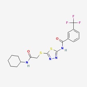 N-(5-((2-(cyclohexylamino)-2-oxoethyl)thio)-1,3,4-thiadiazol-2-yl)-3-(trifluoromethyl)benzamide