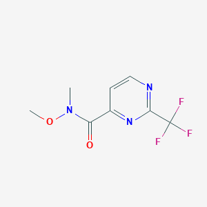 molecular formula C8H8F3N3O2 B2658057 Trifluoromethyl-pyrimidine-4-carboxylic acid methoxy-methyl-amide CAS No. 878760-54-4