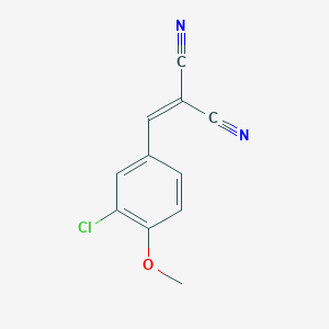 molecular formula C11H7ClN2O B2658061 2-[(3-Chloro-4-methoxyphenyl)methylidene]propanedinitrile CAS No. 362721-80-0