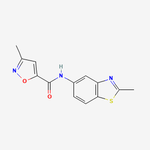 molecular formula C13H11N3O2S B2658086 3-methyl-N-(2-methylbenzo[d]thiazol-5-yl)isoxazole-5-carboxamide CAS No. 953234-80-5