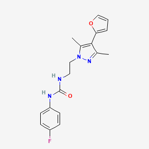 1-(4-fluorophenyl)-3-(2-(4-(furan-2-yl)-3,5-dimethyl-1H-pyrazol-1-yl)ethyl)urea