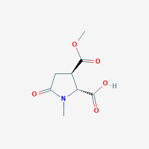 molecular formula C8H11NO5 B2658118 (2R,3R)-3-Methoxycarbonyl-1-methyl-5-oxopyrrolidine-2-carboxylic acid CAS No. 2408938-65-6