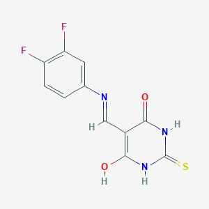 molecular formula C11H7F2N3O2S B2658124 5-(((3,4-二氟苯基)氨基)亚甲基)-2-硫代二氢嘧啶-4,6(1H,5H)-二酮 CAS No. 1021229-21-9