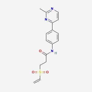 3-Ethenylsulfonyl-N-[4-(2-methylpyrimidin-4-yl)phenyl]propanamide