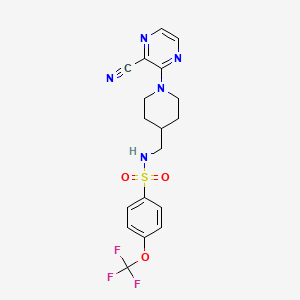 N-((1-(3-cyanopyrazin-2-yl)piperidin-4-yl)methyl)-4-(trifluoromethoxy)benzenesulfonamide