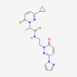 2-(3-cyclopropyl-6-oxopyridazin-1(6H)-yl)-N-(2-(6-oxo-3-(1H-pyrazol-1-yl)pyridazin-1(6H)-yl)ethyl)propanamide