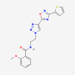 2-methoxy-N-(2-(4-(3-(thiophen-2-yl)-1,2,4-oxadiazol-5-yl)-1H-1,2,3-triazol-1-yl)ethyl)benzamide