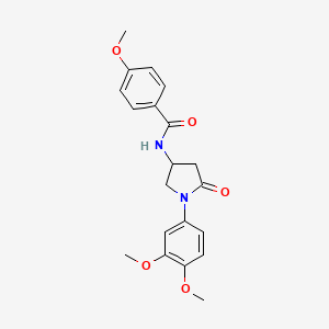 N-(1-(3,4-dimethoxyphenyl)-5-oxopyrrolidin-3-yl)-4-methoxybenzamide