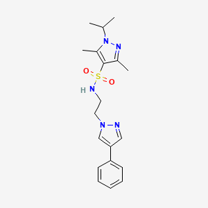 1-isopropyl-3,5-dimethyl-N-(2-(4-phenyl-1H-pyrazol-1-yl)ethyl)-1H-pyrazole-4-sulfonamide