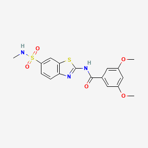 3,5-dimethoxy-N-[6-(methylsulfamoyl)-1,3-benzothiazol-2-yl]benzamide