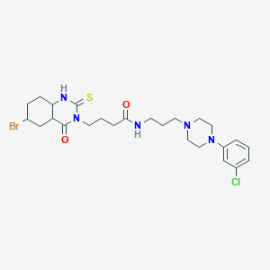 4-(6-bromo-4-oxo-2-sulfanylidene-1,2,3,4-tetrahydroquinazolin-3-yl)-N-{3-[4-(3-chlorophenyl)piperazin-1-yl]propyl}butanamide