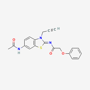 molecular formula C20H17N3O3S B2658151 N-(6-acetamido-3-prop-2-ynyl-1,3-benzothiazol-2-ylidene)-2-phenoxyacetamide CAS No. 865183-06-8