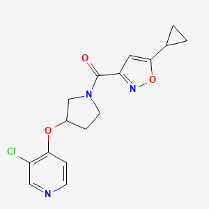 molecular formula C16H16ClN3O3 B2658163 (3-((3-Chloropyridin-4-yl)oxy)pyrrolidin-1-yl)(5-cyclopropylisoxazol-3-yl)methanone CAS No. 2034273-34-0