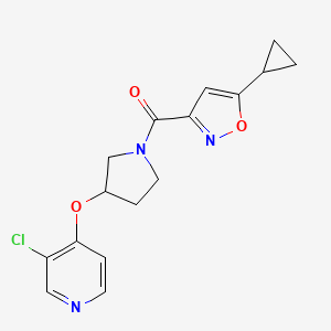 molecular formula C16H16ClN3O3 B2658163 (3-((3-氯吡啶-4-基)氧)吡咯烷-1-基)(5-环丙基异恶唑-3-基)甲酮 CAS No. 2034273-34-0