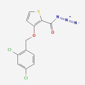molecular formula C12H7Cl2N3O2S B2658165 3-[(2,4-Dichlorophenyl)methoxy]thiophene-2-carbonyl azide CAS No. 956500-91-7