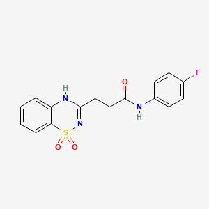 molecular formula C16H14FN3O3S B2658167 3-(1,1-dioxido-2H-1,2,4-benzothiadiazin-3-yl)-N-(4-fluorophenyl)propanamide CAS No. 946293-61-4