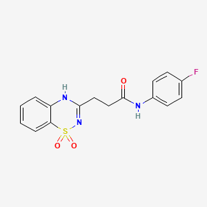 molecular formula C16H14FN3O3S B2658167 3-(1,1-二氧化-2H-1,2,4-苯并噻二嗪-3-基)-N-(4-氟苯基)丙酰胺 CAS No. 946293-61-4