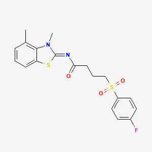 (E)-N-(3,4-dimethylbenzo[d]thiazol-2(3H)-ylidene)-4-((4-fluorophenyl)sulfonyl)butanamide