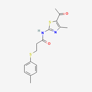 N-(5-acetyl-4-methylthiazol-2-yl)-3-(p-tolylthio)propanamide