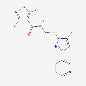 3,5-dimethyl-N-(2-(5-methyl-3-(pyridin-3-yl)-1H-pyrazol-1-yl)ethyl)isoxazole-4-carboxamide