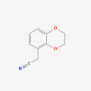 molecular formula C10H9NO2 B2658186 1,4-Benzodioxin-5-acetonitrile, 2,3-dihydro- CAS No. 214894-99-2