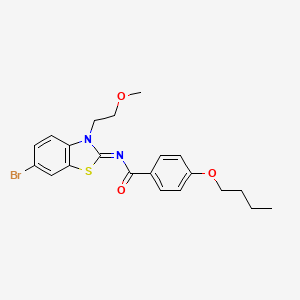 (Z)-N-(6-bromo-3-(2-methoxyethyl)benzo[d]thiazol-2(3H)-ylidene)-4-butoxybenzamide