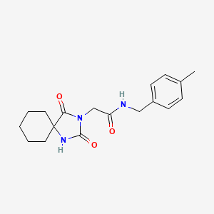 molecular formula C18H23N3O3 B2658196 2-(2,4-dioxo-1,3-diazaspiro[4.5]dec-3-yl)-N-(4-methylbenzyl)acetamide CAS No. 781619-57-6