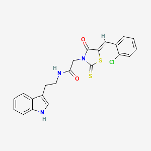 (Z)-N-(2-(1H-indol-3-yl)ethyl)-2-(5-(2-chlorobenzylidene)-4-oxo-2-thioxothiazolidin-3-yl)acetamide