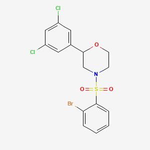 molecular formula C16H14BrCl2NO3S B2658206 4-((2-Bromophenyl)sulfonyl)-2-(3,5-dichlorophenyl)morpholine CAS No. 1448029-01-3