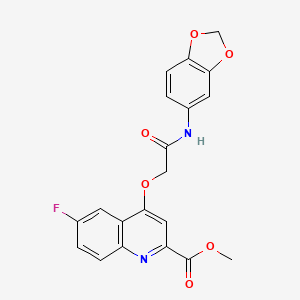 Methyl 4-(2-(benzo[d][1,3]dioxol-5-ylamino)-2-oxoethoxy)-6-fluoroquinoline-2-carboxylate