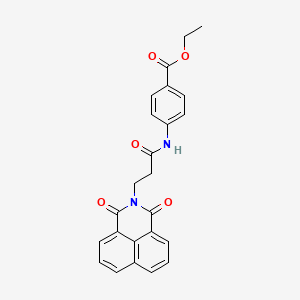 molecular formula C24H20N2O5 B2658213 ethyl 4-(3-(1,3-dioxo-1H-benzo[de]isoquinolin-2(3H)-yl)propanamido)benzoate CAS No. 442557-53-1