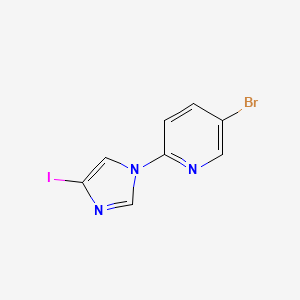 molecular formula C8H5BrIN3 B2658215 5-bromo-2-(4-iodo-1H-imidazol-1-yl)pyridine CAS No. 883230-85-1